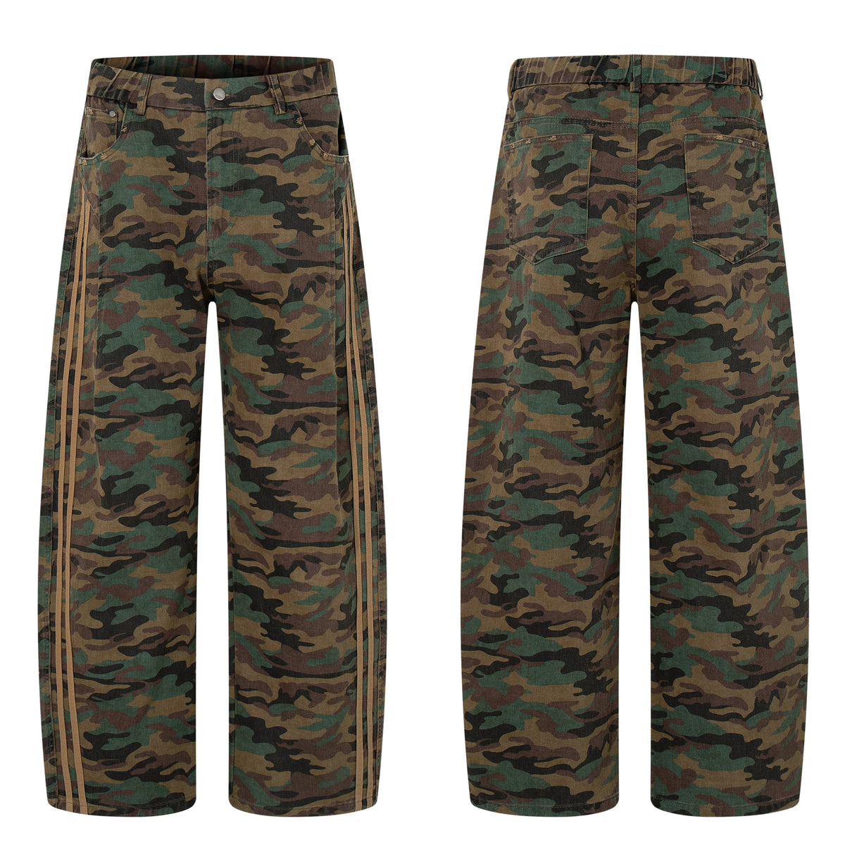 Madxmarx Camo-Stripe-Hose mit weitem Bein
