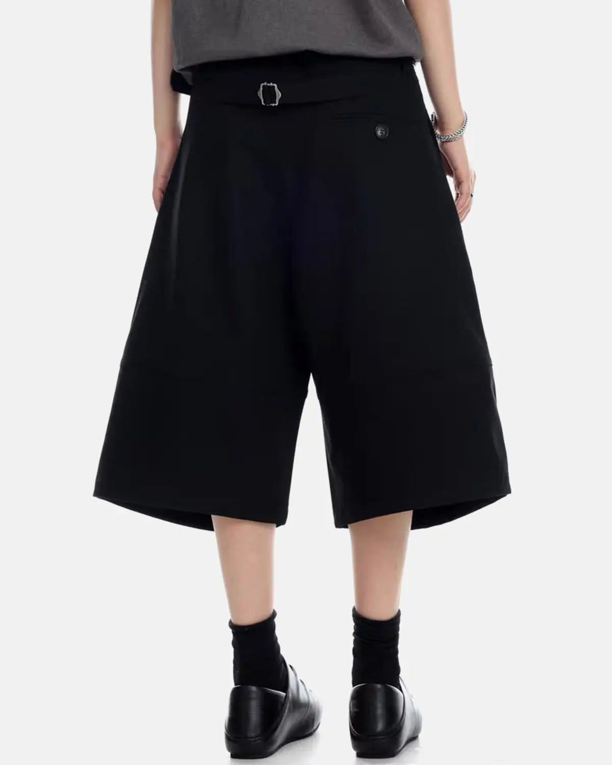 Pleated Cinch Back Tailored Shorts