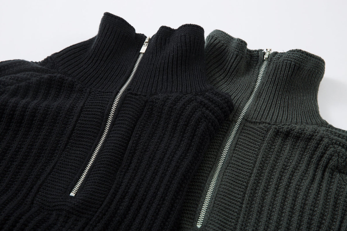 Madxmarx Minimalist Half-Zip Knit Sweater
