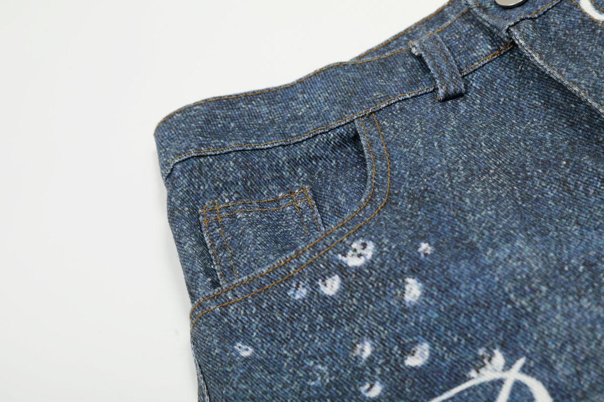 Madxmarx Gemstone Patch Wide-Leg Jeans