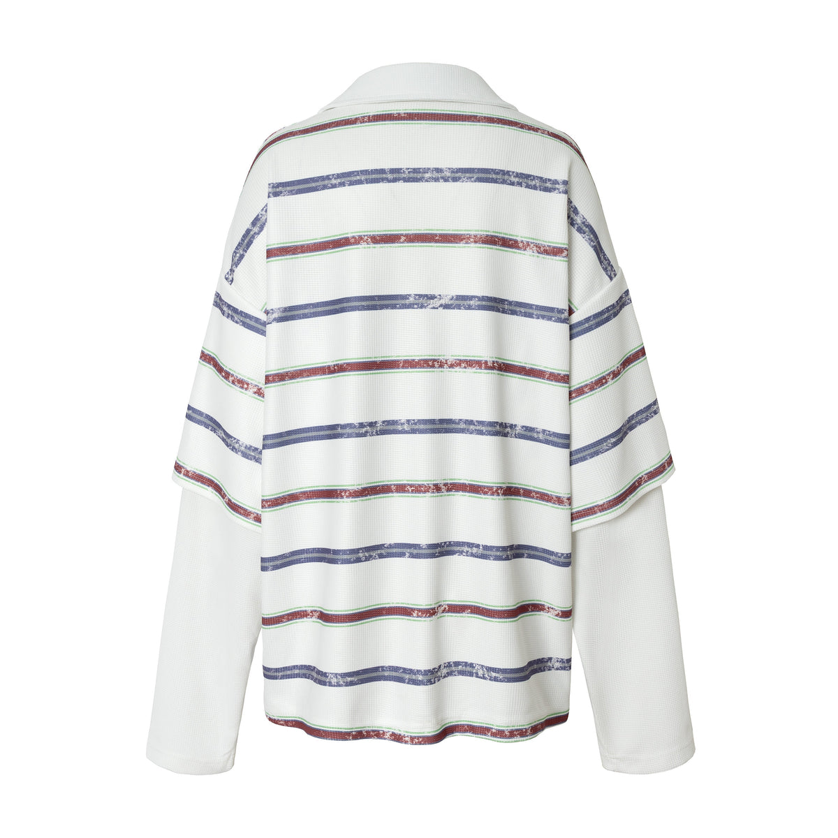 Madxmarx Abstract Stripe Long-Sleeve Polo Shirt