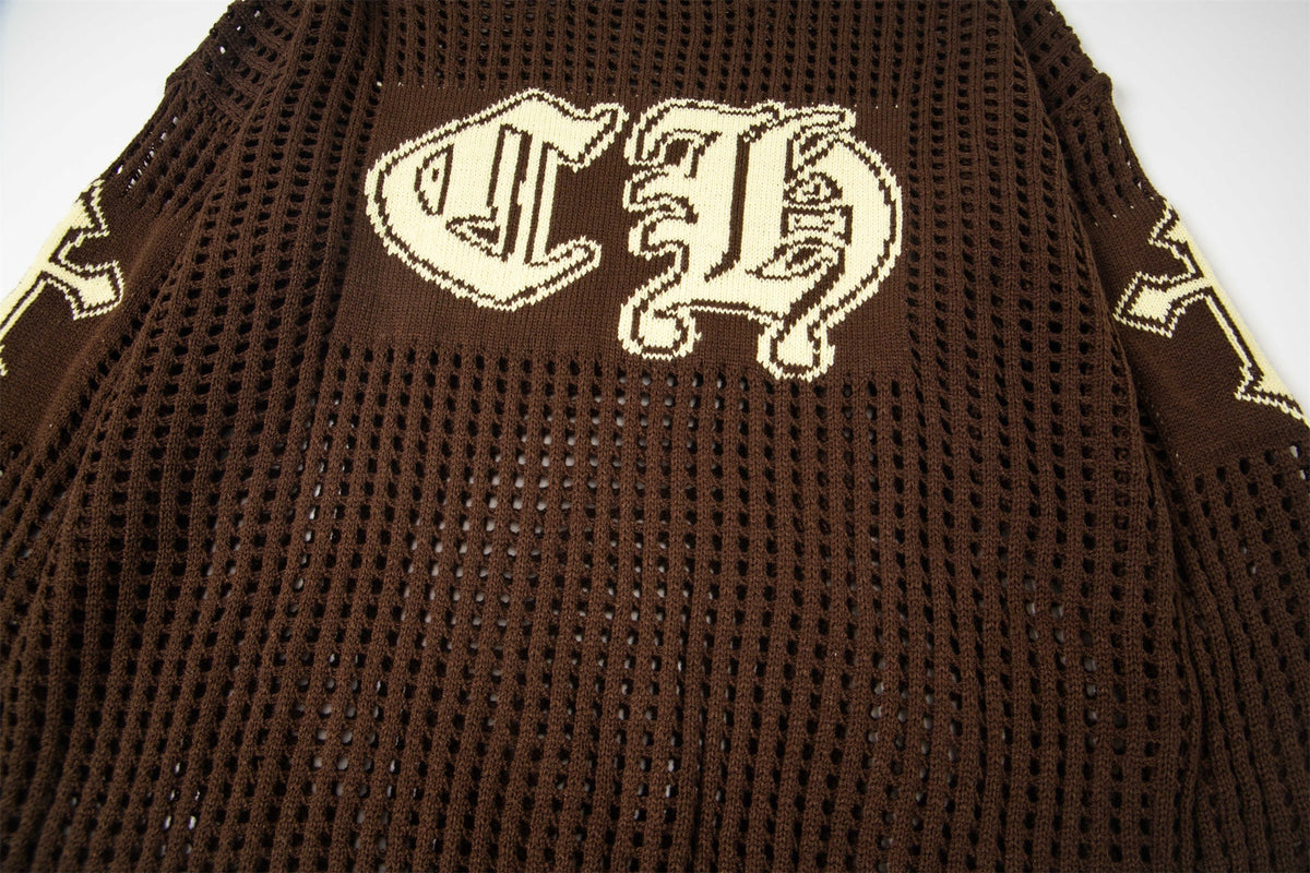 Madxmarx Hollow Knit Crewneck Sweater