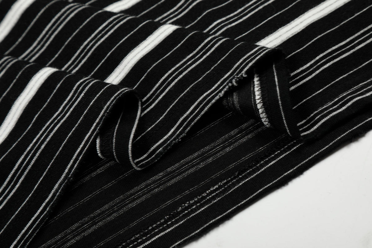 Madxmarx Striped Henley Long Sleeve Tee