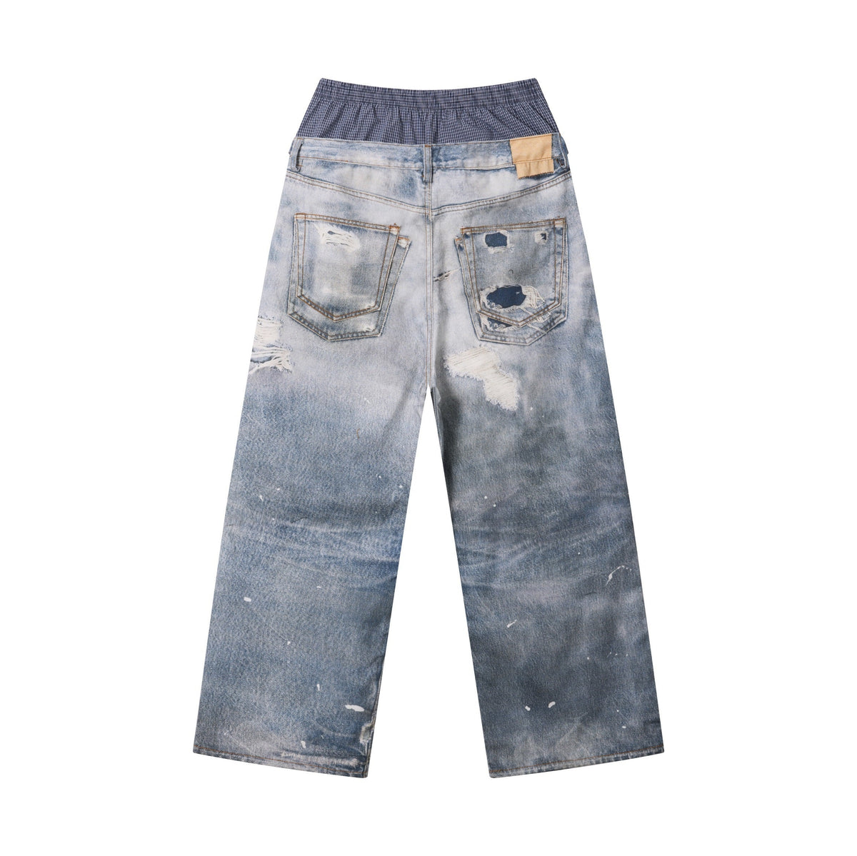 Madxmarx Layered Waist Distressed Jeans