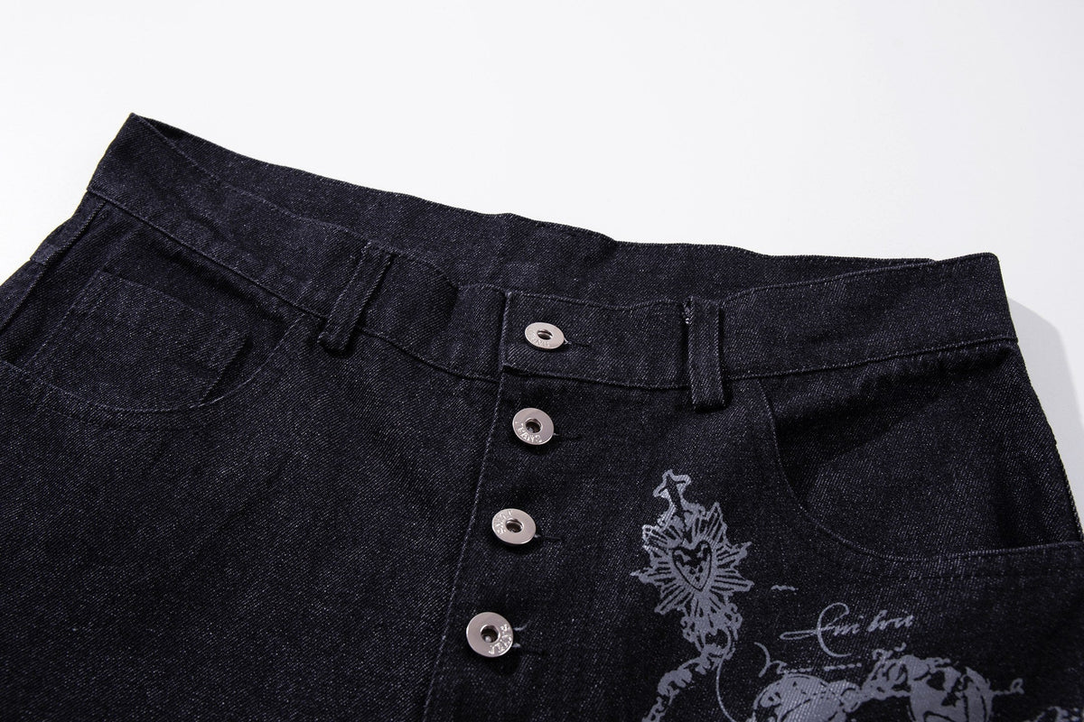 Madxmarx Gothic Cross Wide-Leg Jeans