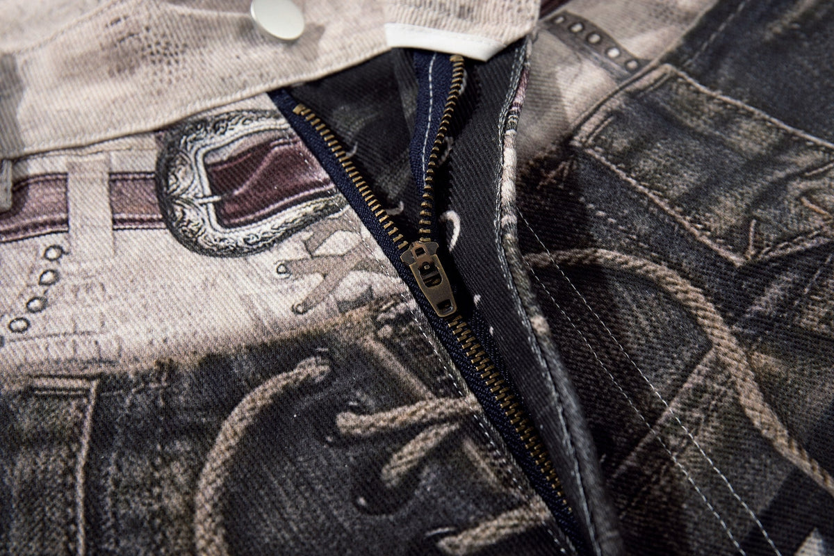 Madxmarx „Layered Distress Patch Denim Pants“