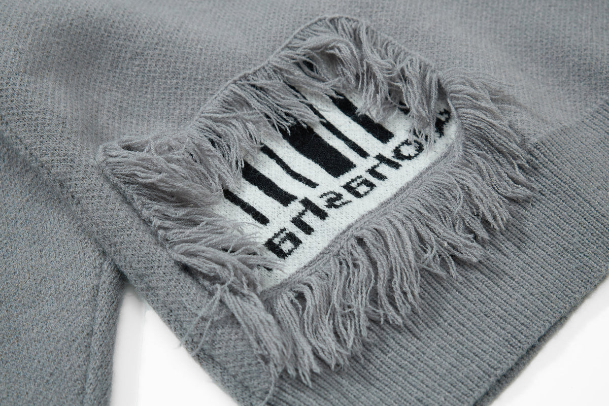 Madxmarx Fringe Patch Knit Sweater