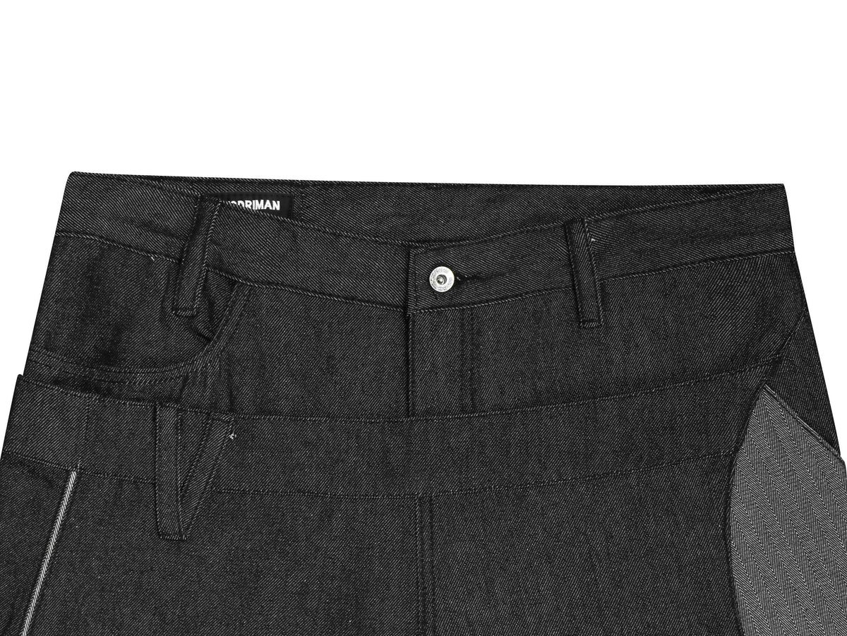 Madxmarx Contrast Panel Wide-Leg Jeans