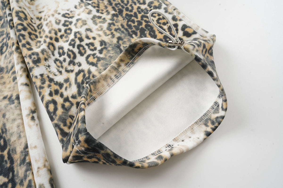 Madxmarx Leopard Print Wide-Leg Pants