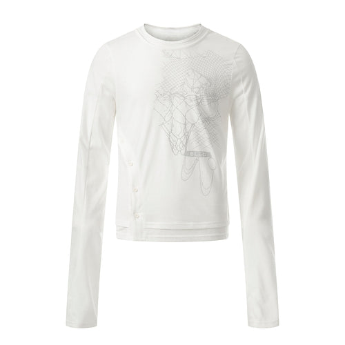Madxmarx Langarmshirt mit Grafikprint - S / Weiß