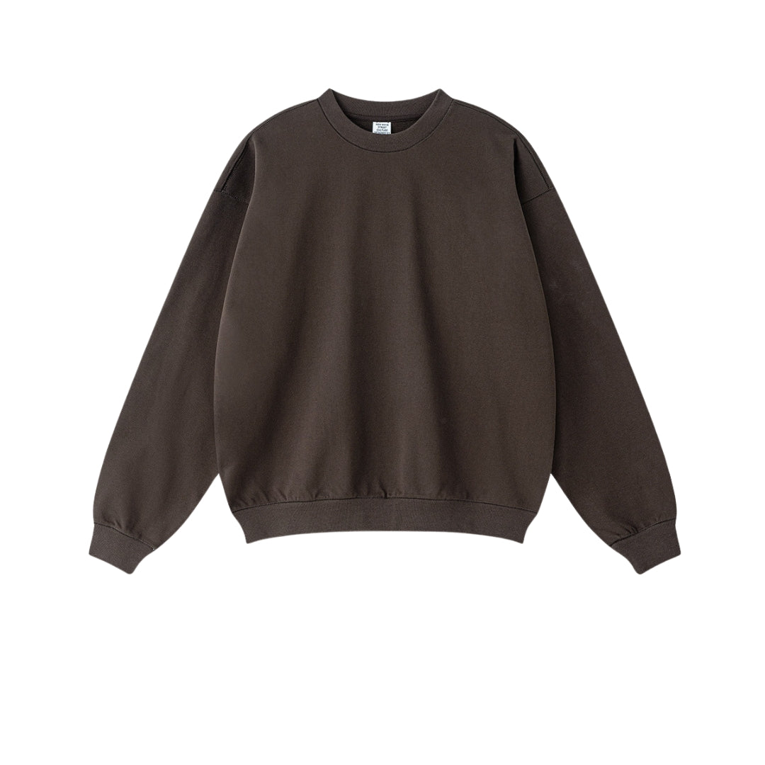 Oversize Heavyweight Basic Round Neck Sweatshirt