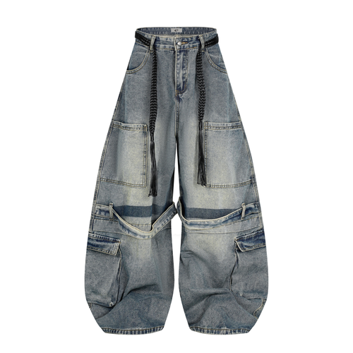 Jeans cargo tipo arc con capas Madxmarx - XS / Azul