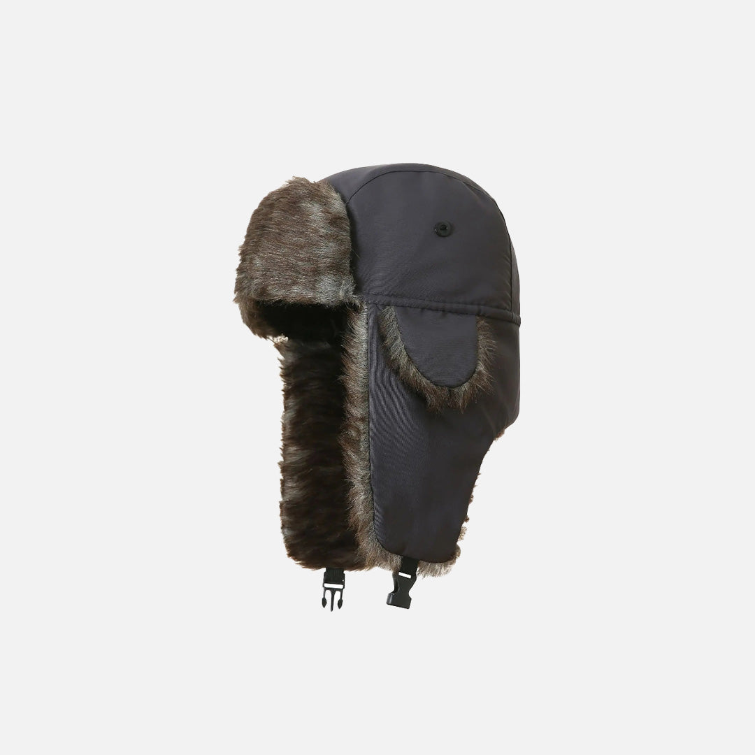 Faux Fur Lined Trapper Hat