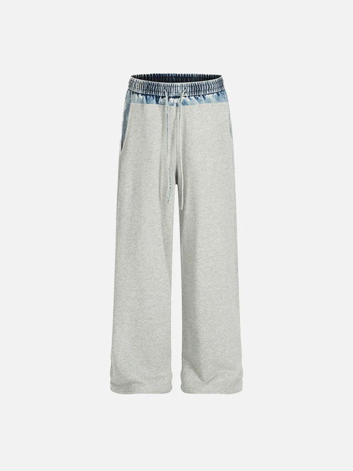 Pantalones deportivos holgados elásticos estilo Y2K - Gris / S