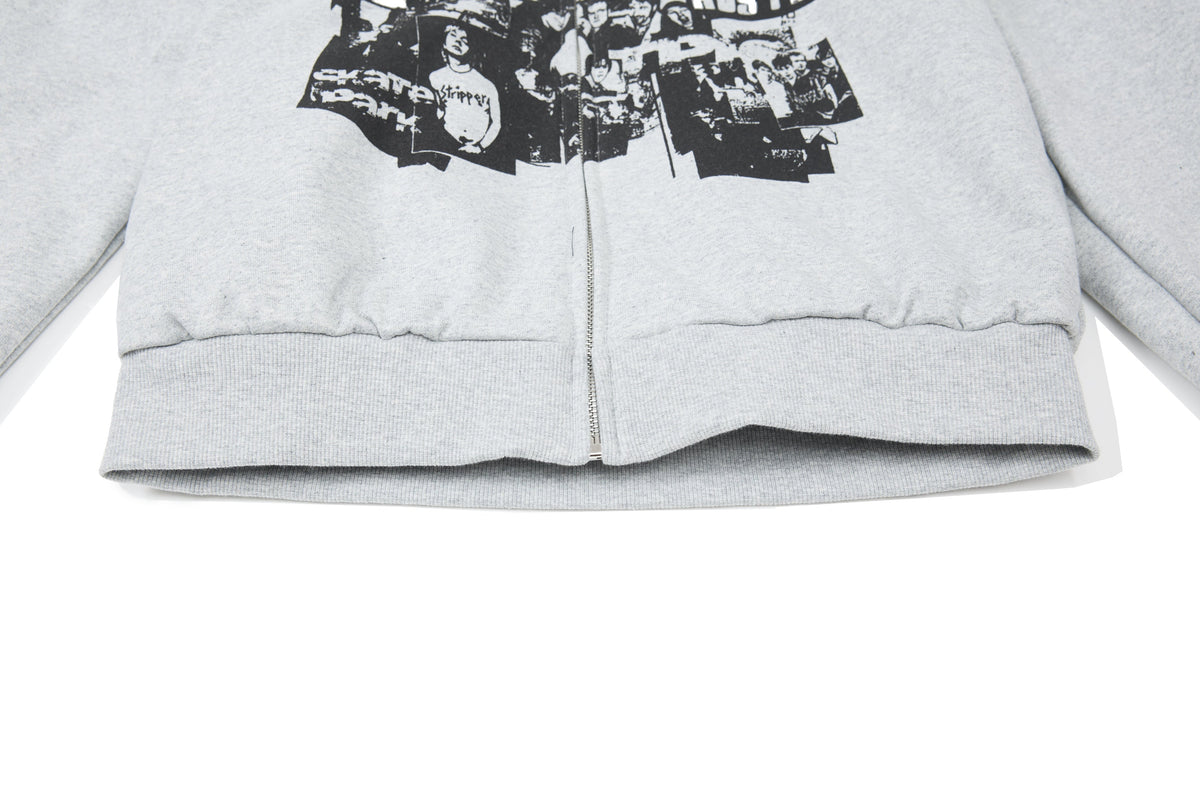 Madxmarx Retro Collage Print Zip Hoodie