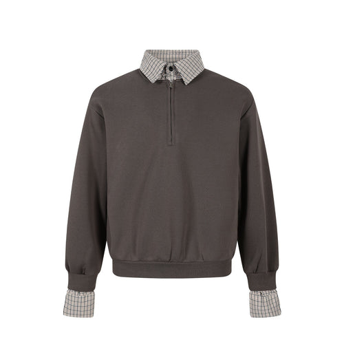 Pull demi-zip à col superposé Madxmarx - S / Kaki