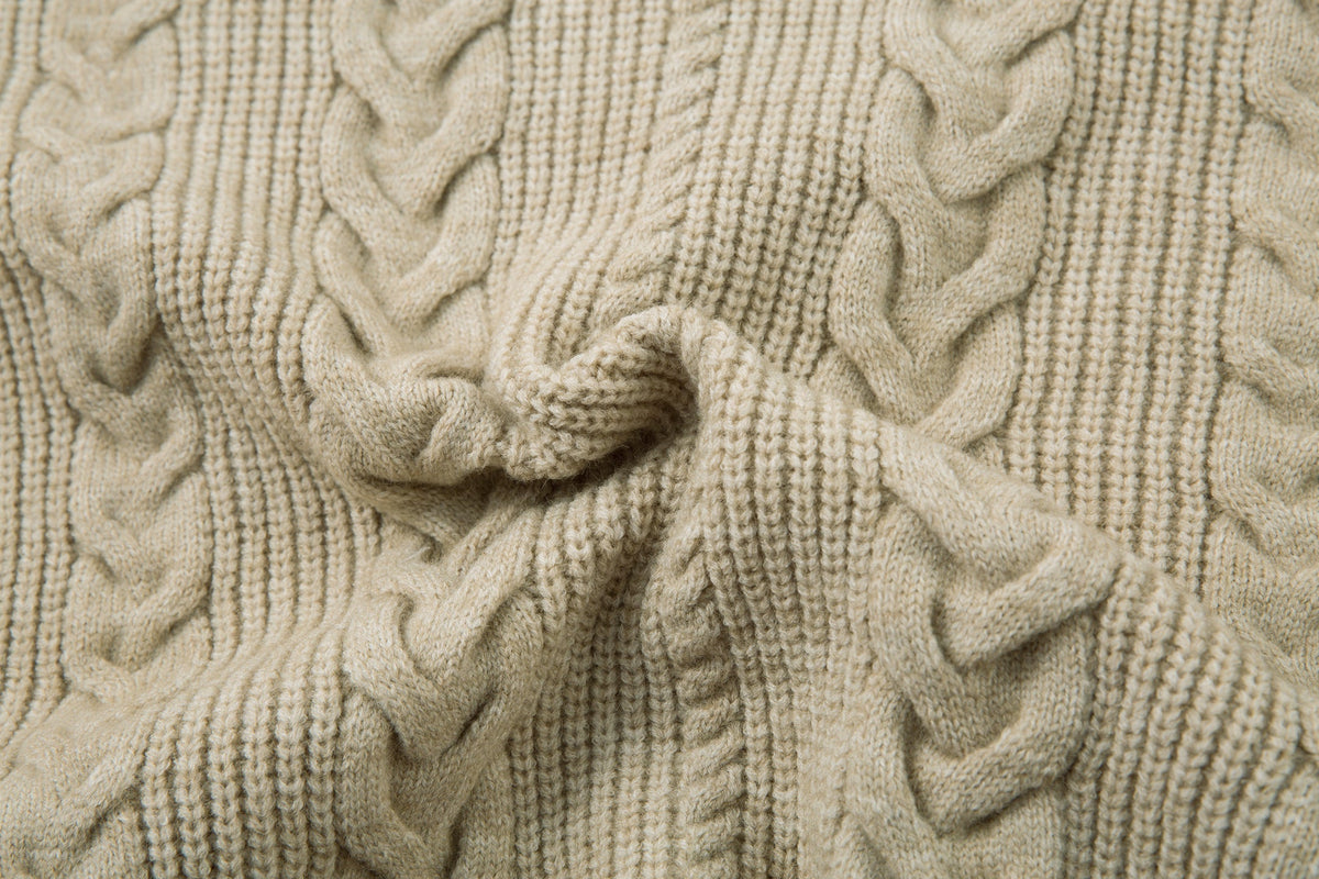 Madxmarx Cable Knit Zip-Up Sweater Jacket