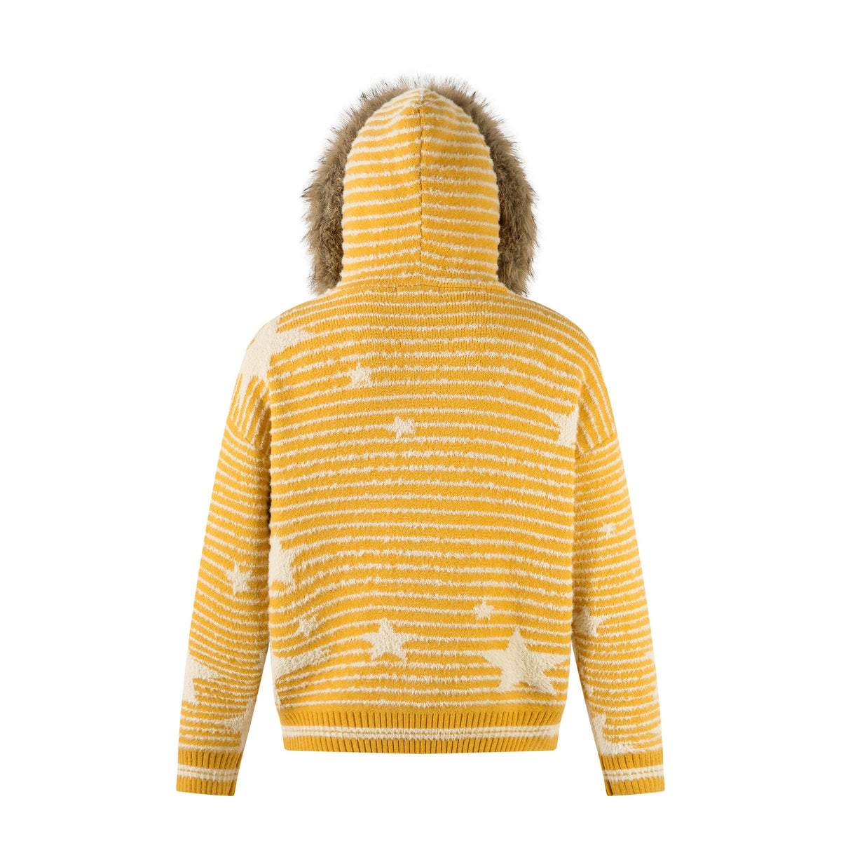 Madxmarx Star Knit Faux Fur Hoodie