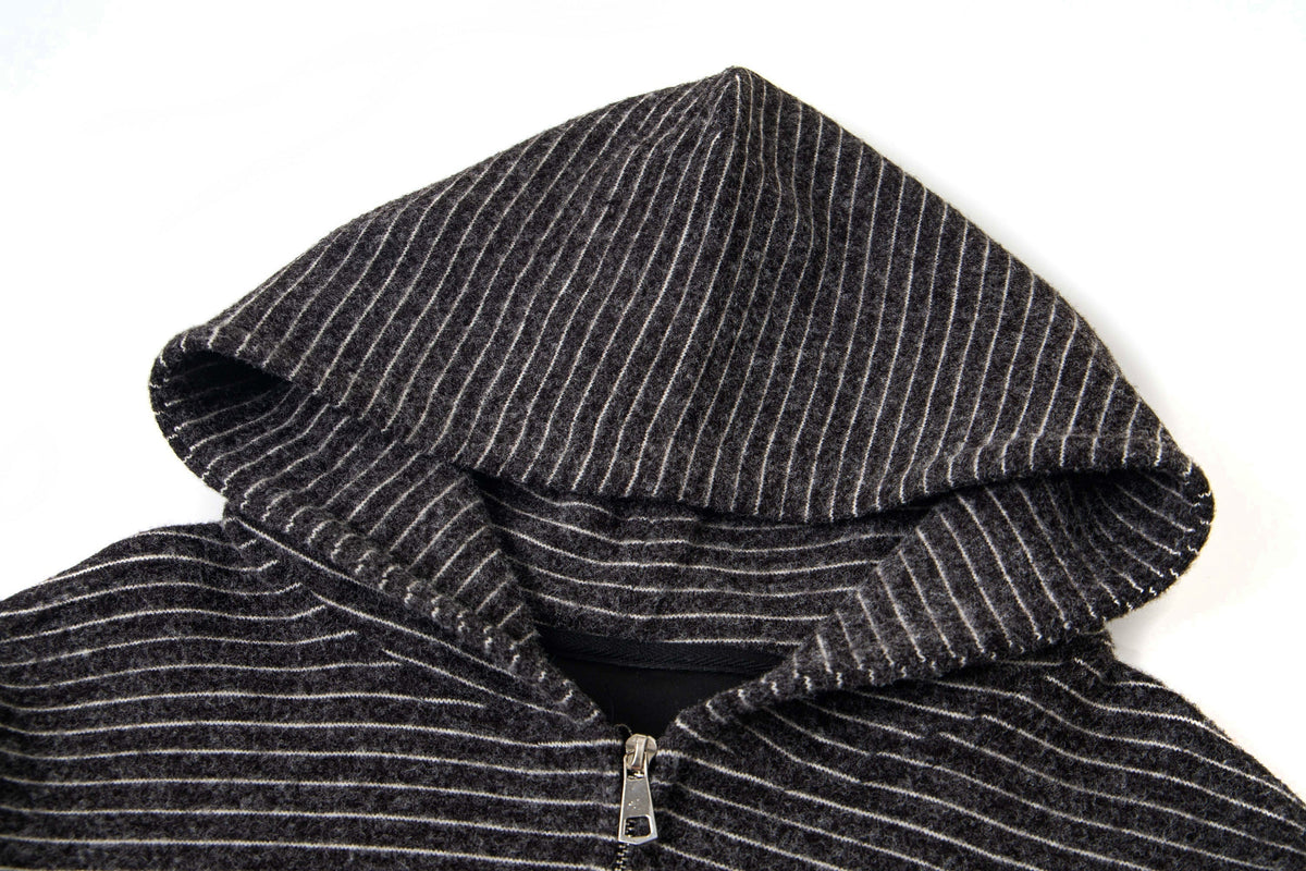 Madxmarx Striped Knit Zip Hoodie