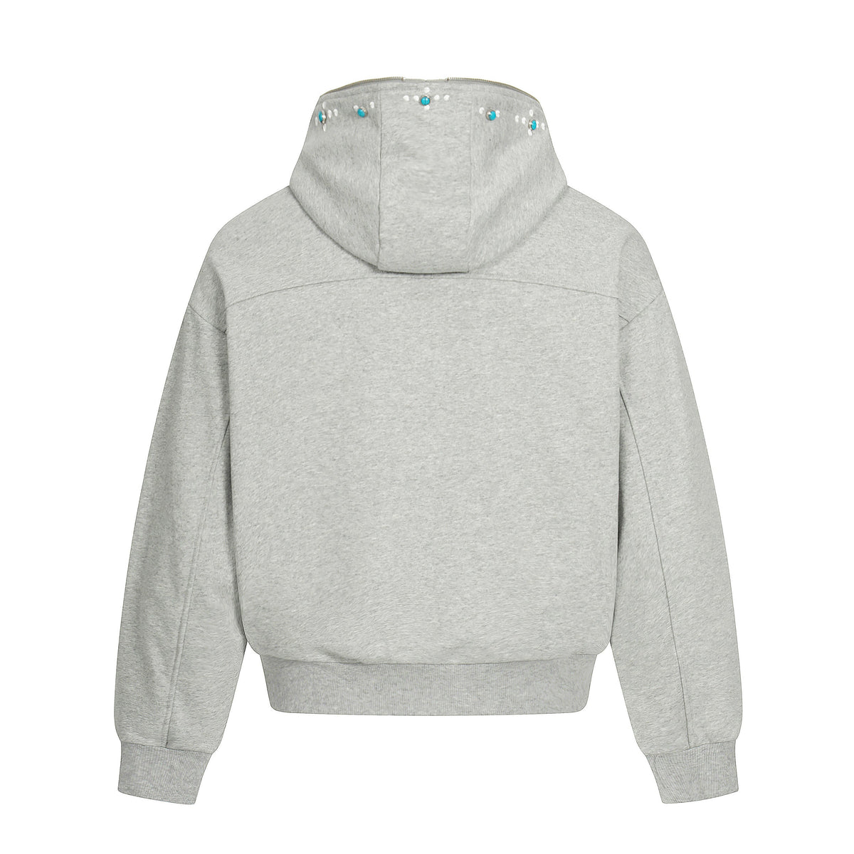 Madxmarx Minimal Dot-Detail Zip Hoodie
