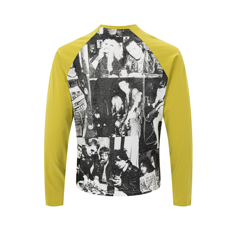 Madxmarx Collage Graphic Raglan Long Sleeve Tee