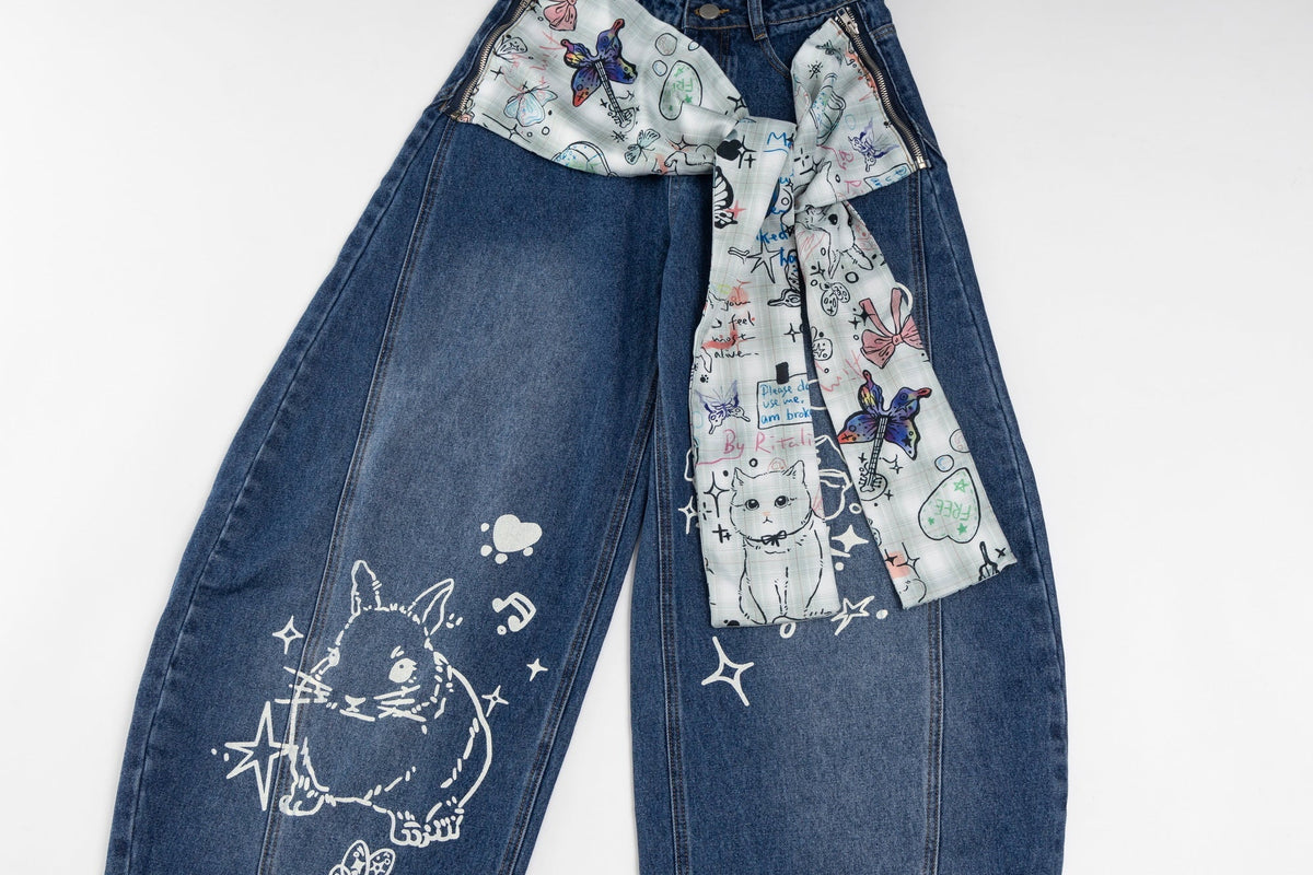 Jean incurvé Madxmarx Bunny Ribbon