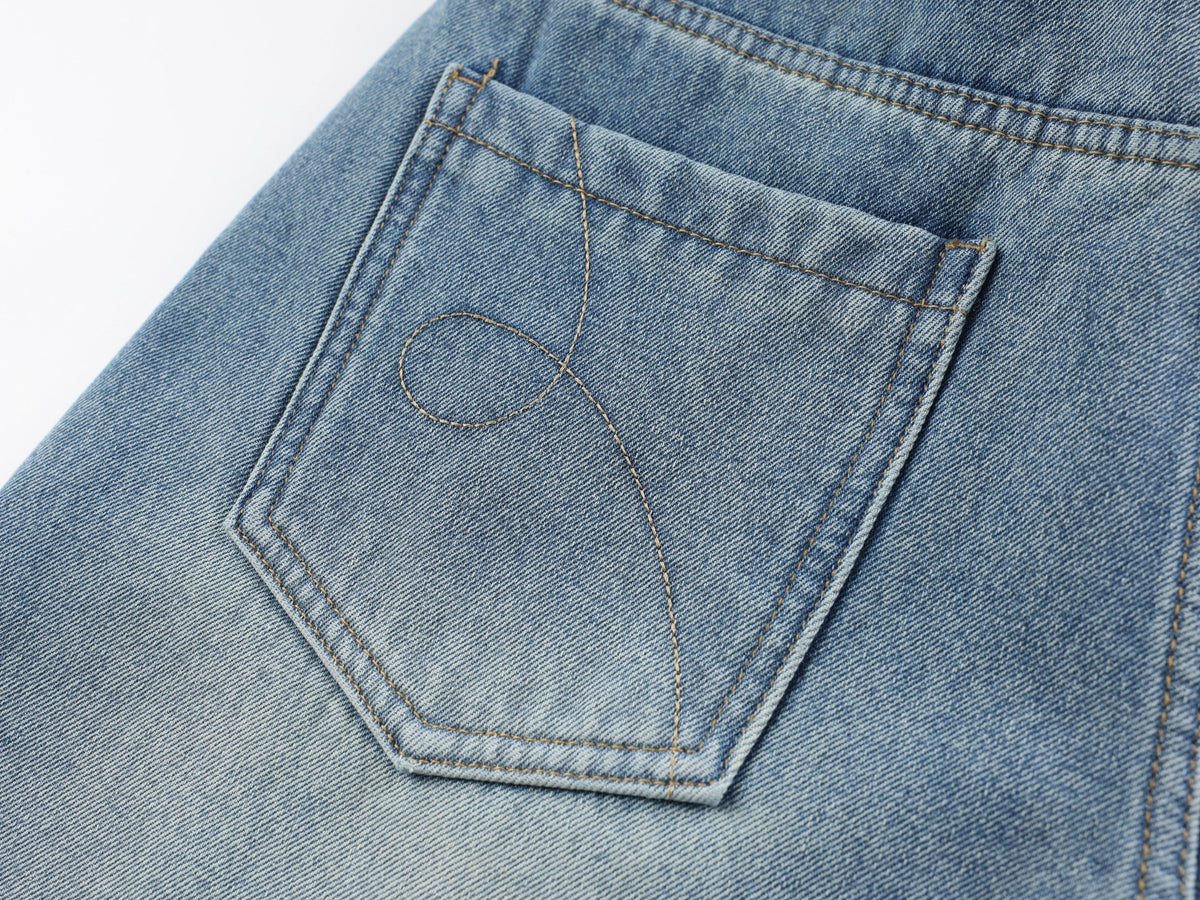 Pantalon en jean superposé doublé de polaire Madxmarx
