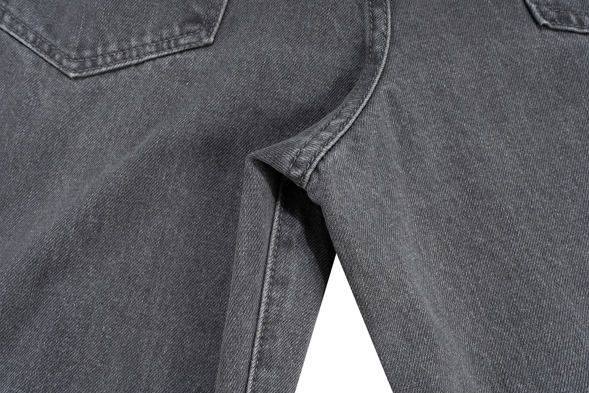 Madxmarx Button-Fly Washed Denim Pants