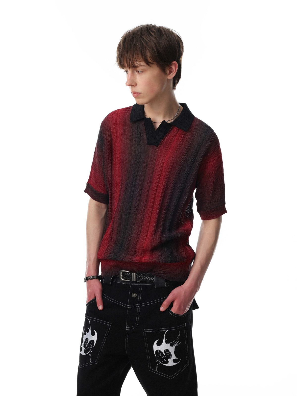 Madxmarx “Gradient Knit Polo Tee”