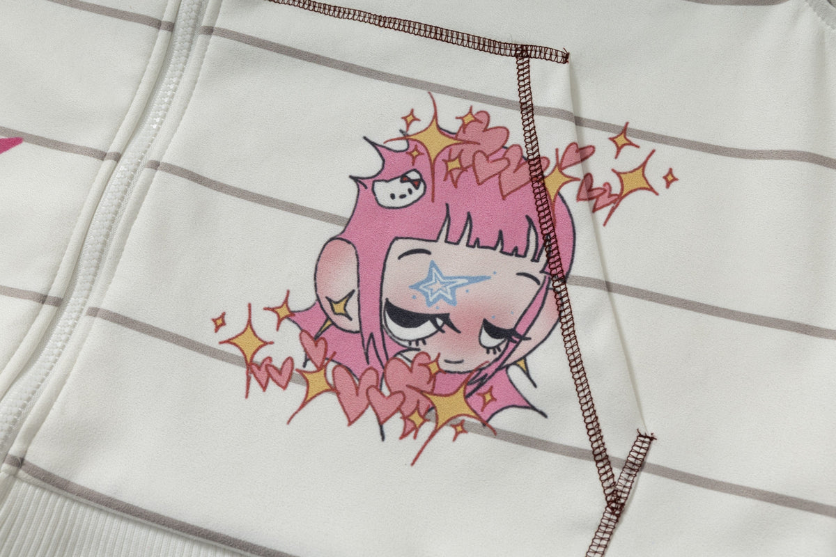 Madxmarx All-Over Graphic Zip Hoodie