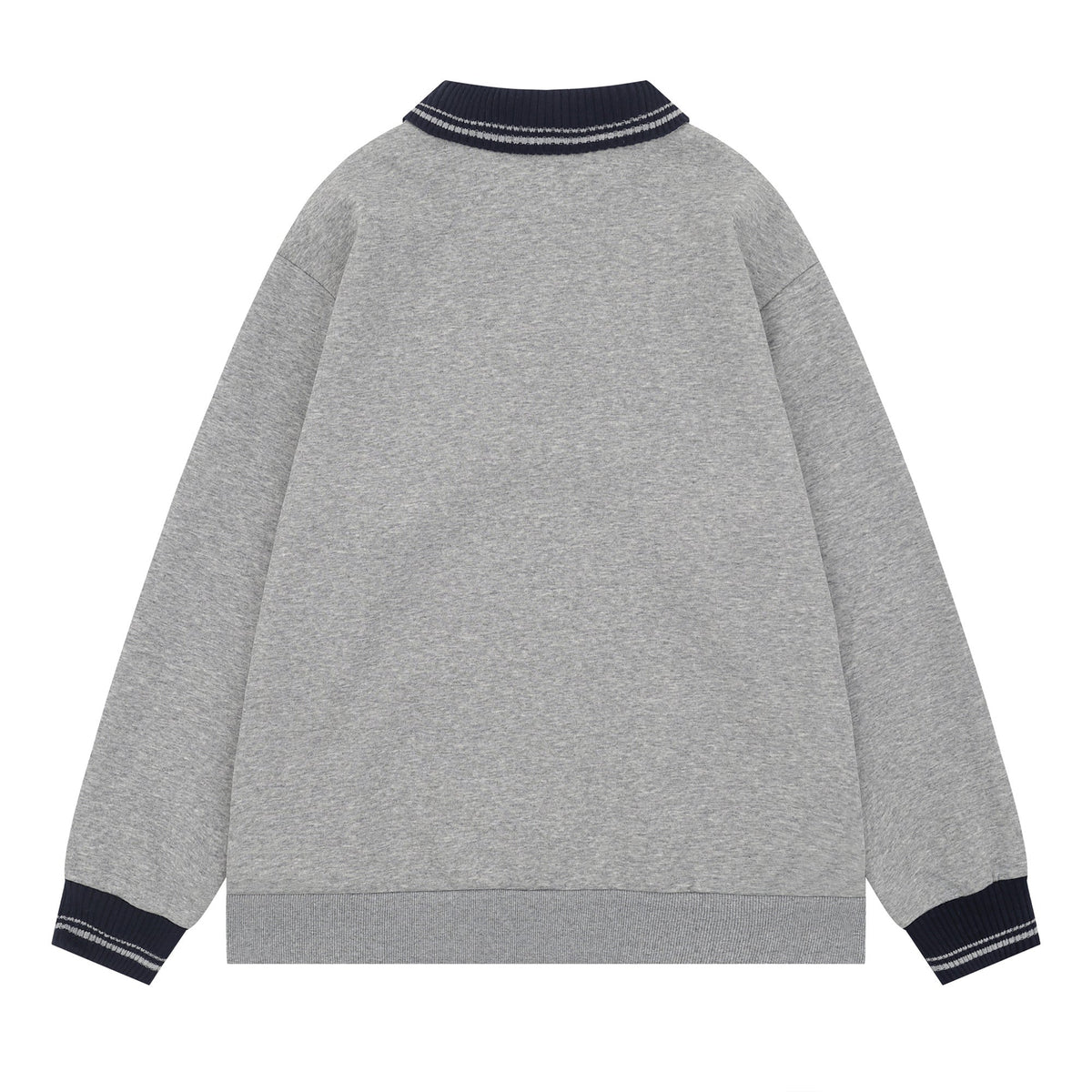 Madxmarx Classic Knit-Collar Polo Sweatshirt