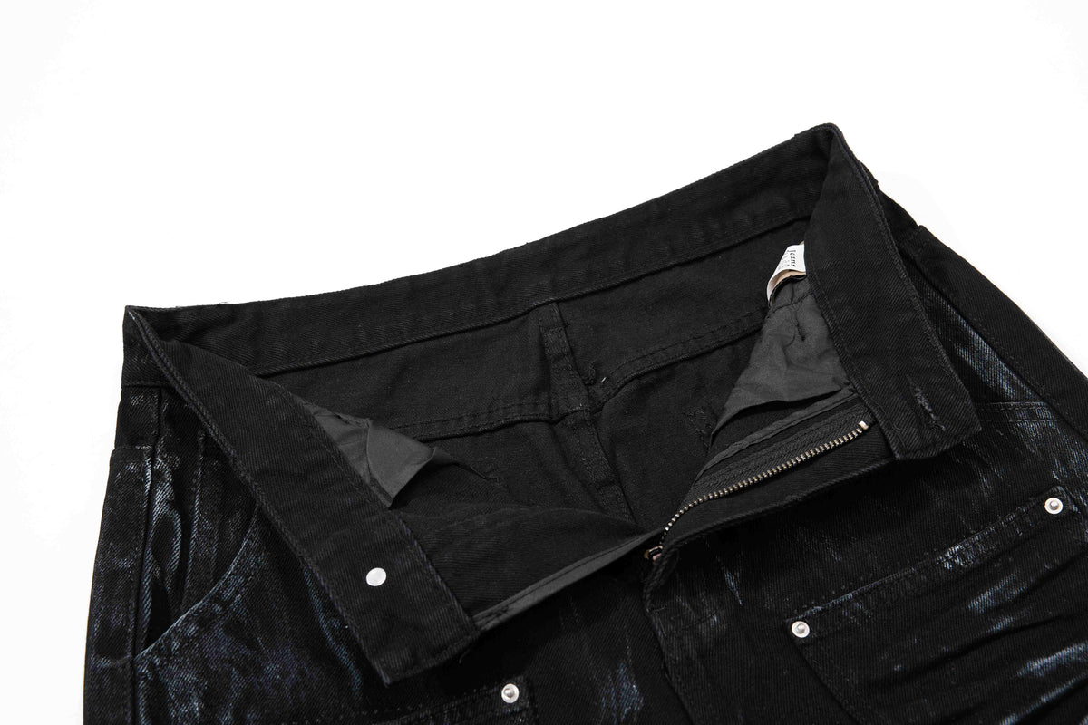 Madxmarx Washed Utility Flare Denim Jeans