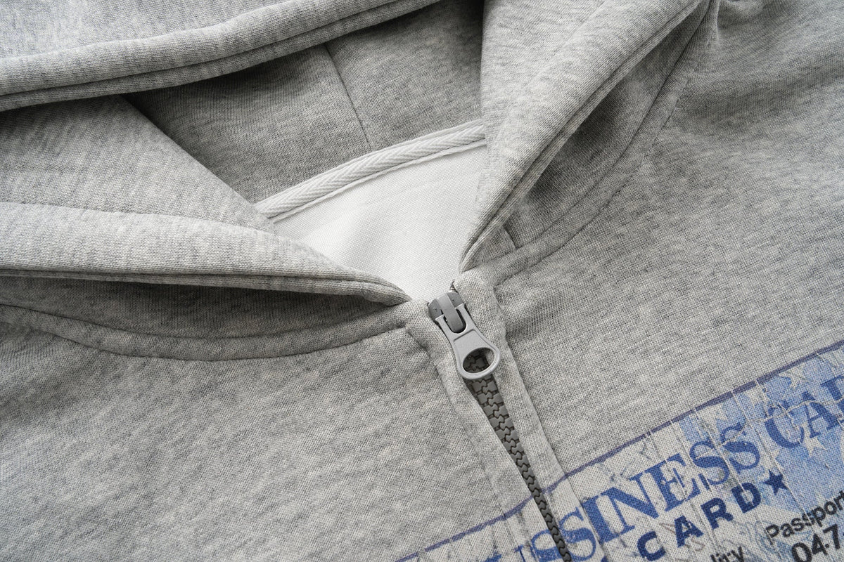 Madxmarx “Business Card” Graphic Zip Hoodie