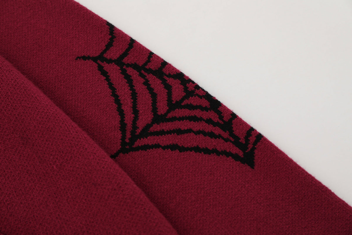 Madxmarx Spider Web Knit Zip Hoodie