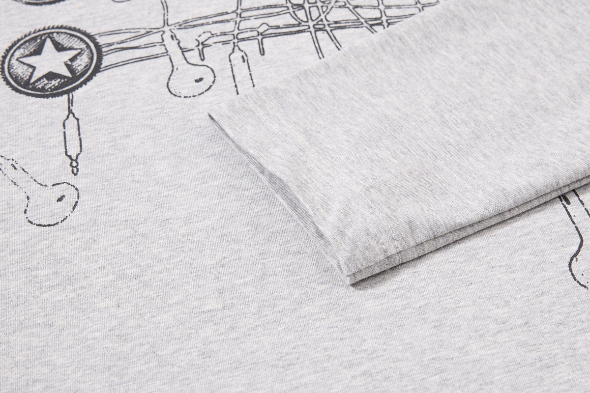 Madxmarx Star Hardware Graphic Polo Long Sleeve