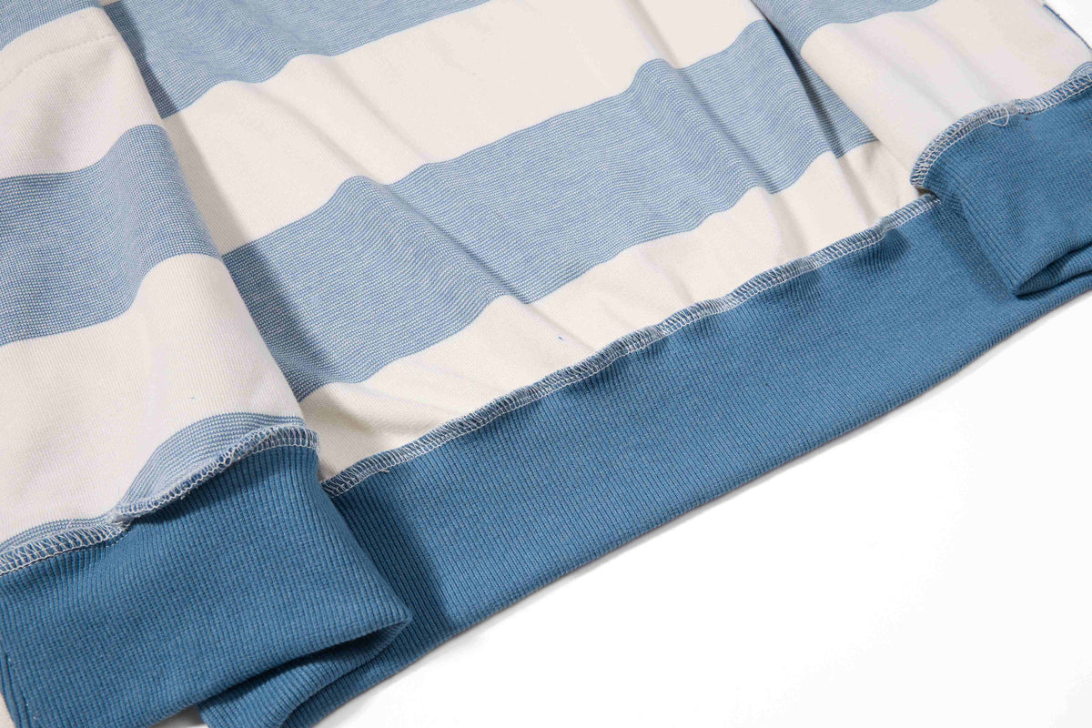 Madxmarx Striped Patchwork Graphic Zip-Up Hoodie