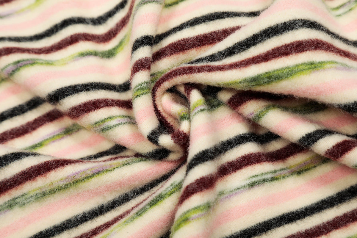 Madxmarx Striped Knit Zip Hoodie