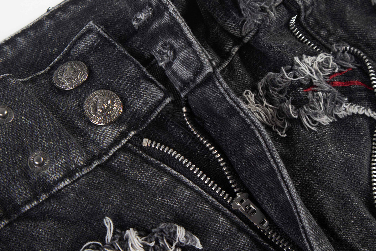 Madxmarx Distressed Panel Baggy Jeans
