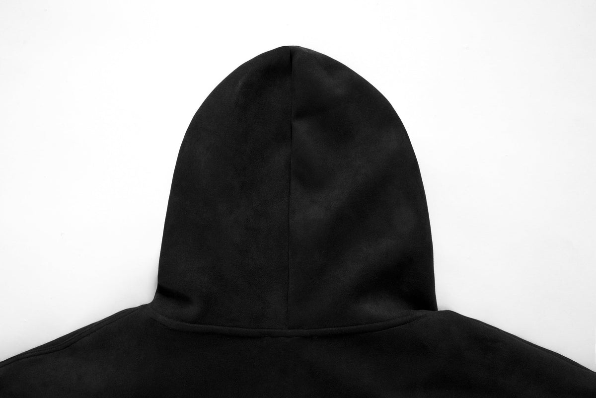 Madxmarx Gothic Embroidered Suede Zip Hoodie