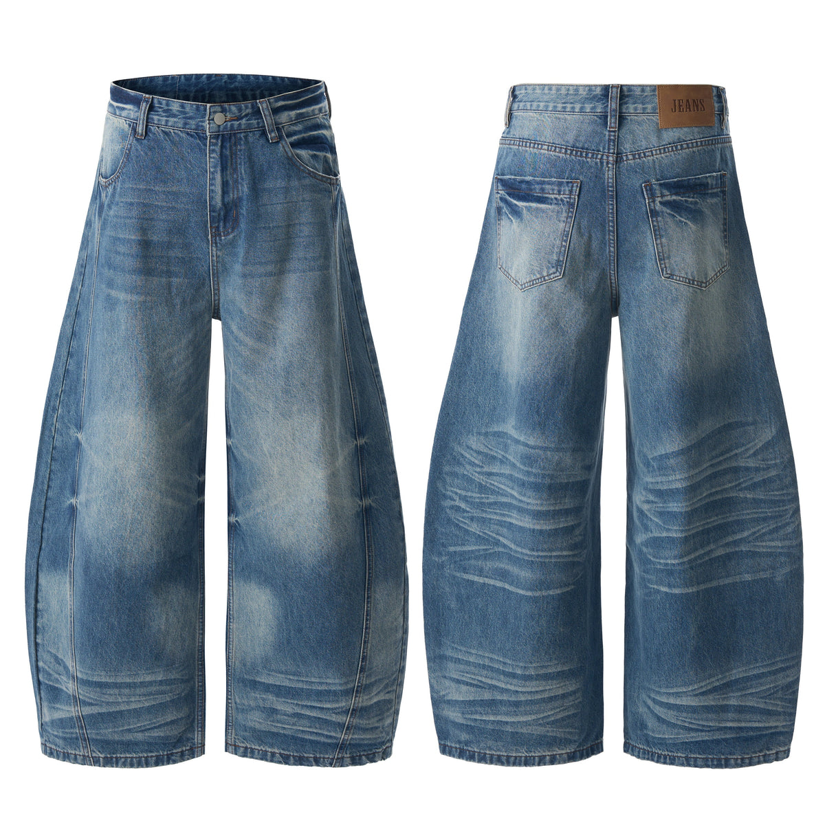 Madxmarx Distressed Wide-Leg Denim Jeans