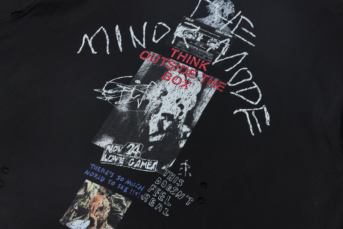 Madxmarx Distressed Graphic Long Sleeve Tee