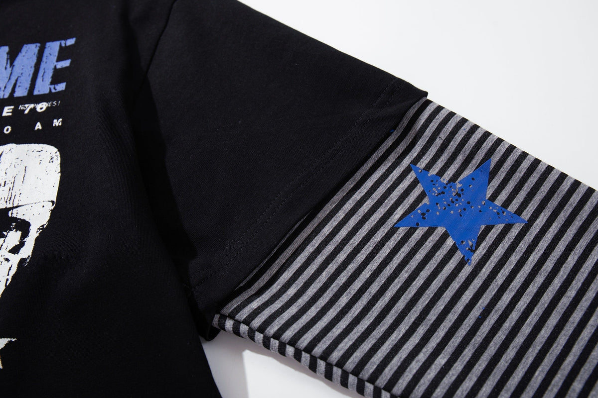 Madxmarx Layered Star Graphic Long Sleeve Tee