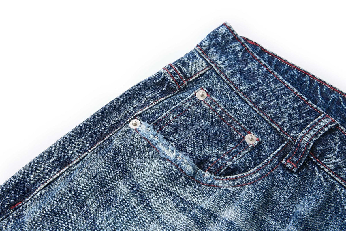 Madxmarx Washed Distressed Baggy Jeans