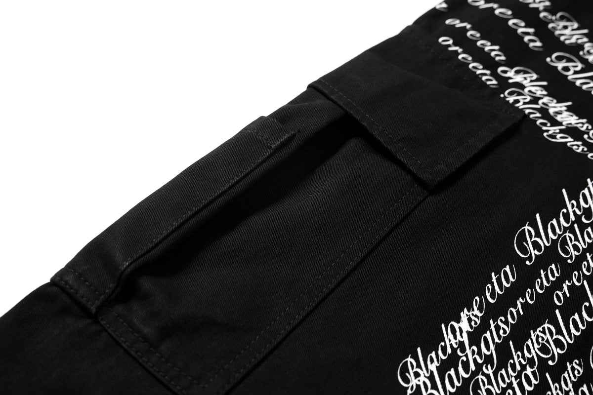 Madxmarx Cross Lettering Cargo Pants