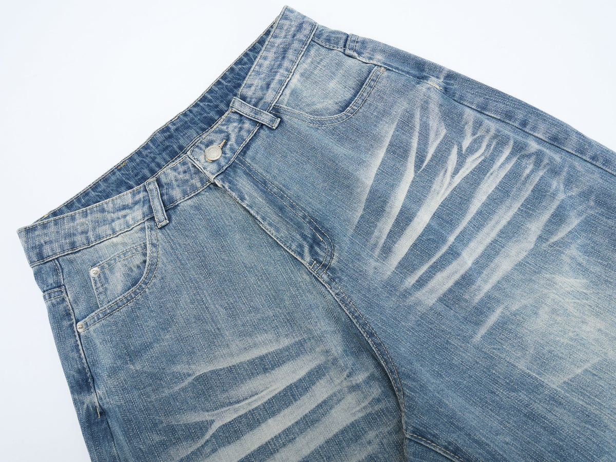 Jean large en denim délavé épais Madxmarx