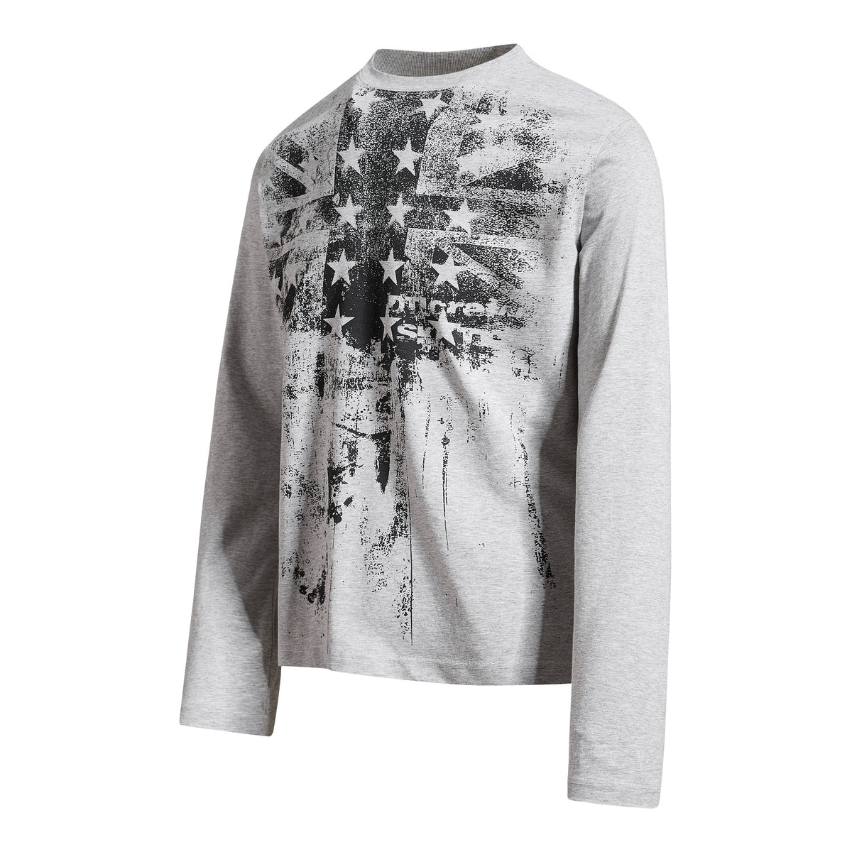 Madxmarx Distressed Star Graphic Long Sleeve Tee
