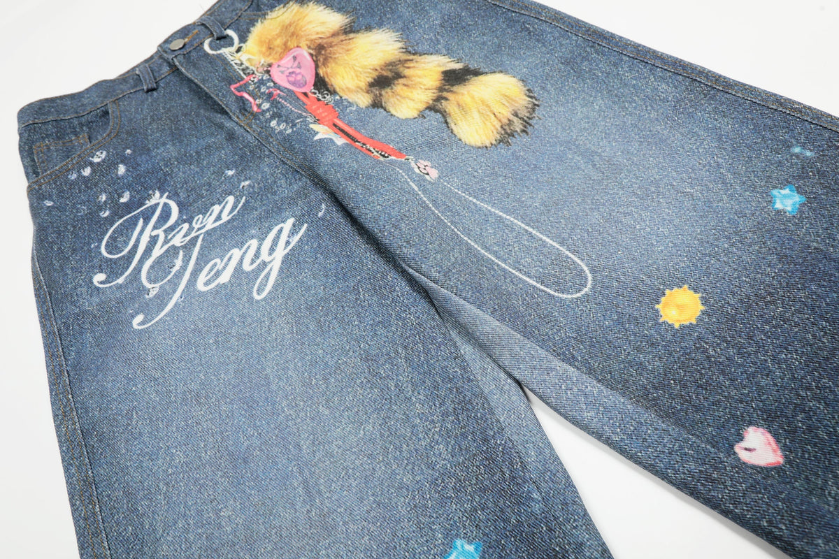 Madxmarx Gemstone Patch Wide-Leg Jeans