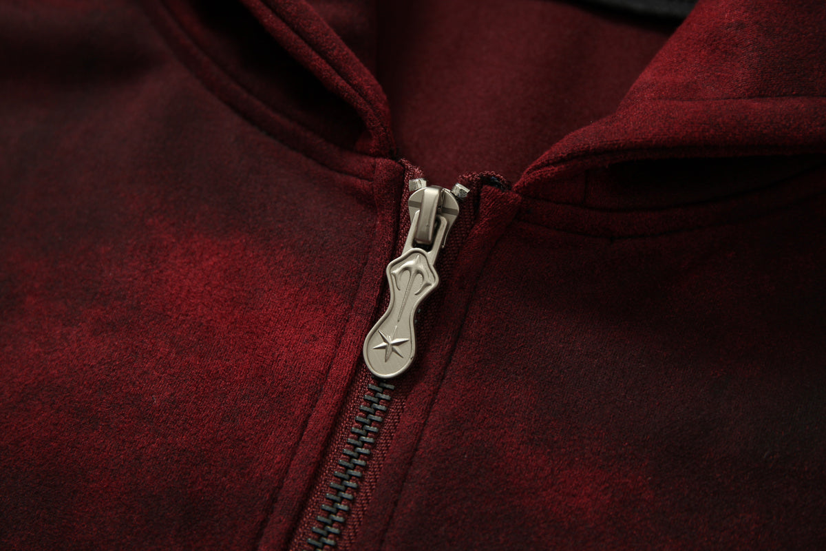 Madxmarx Burnout Effect Zip Hoodie