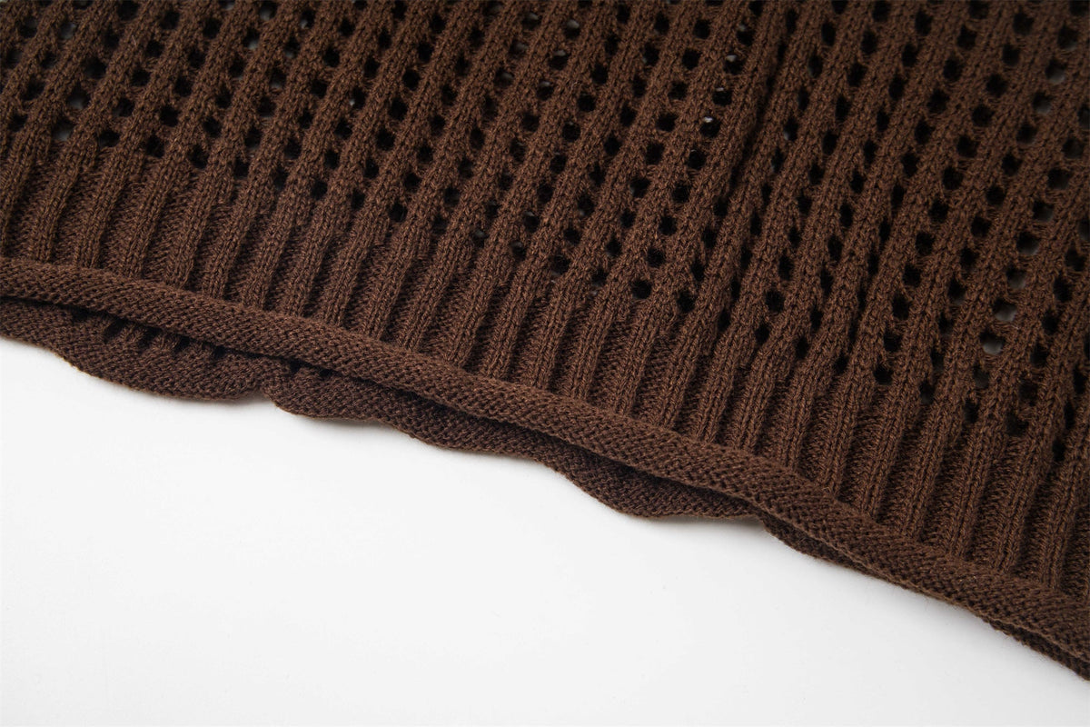 Madxmarx Hollow Knit Crewneck Sweater