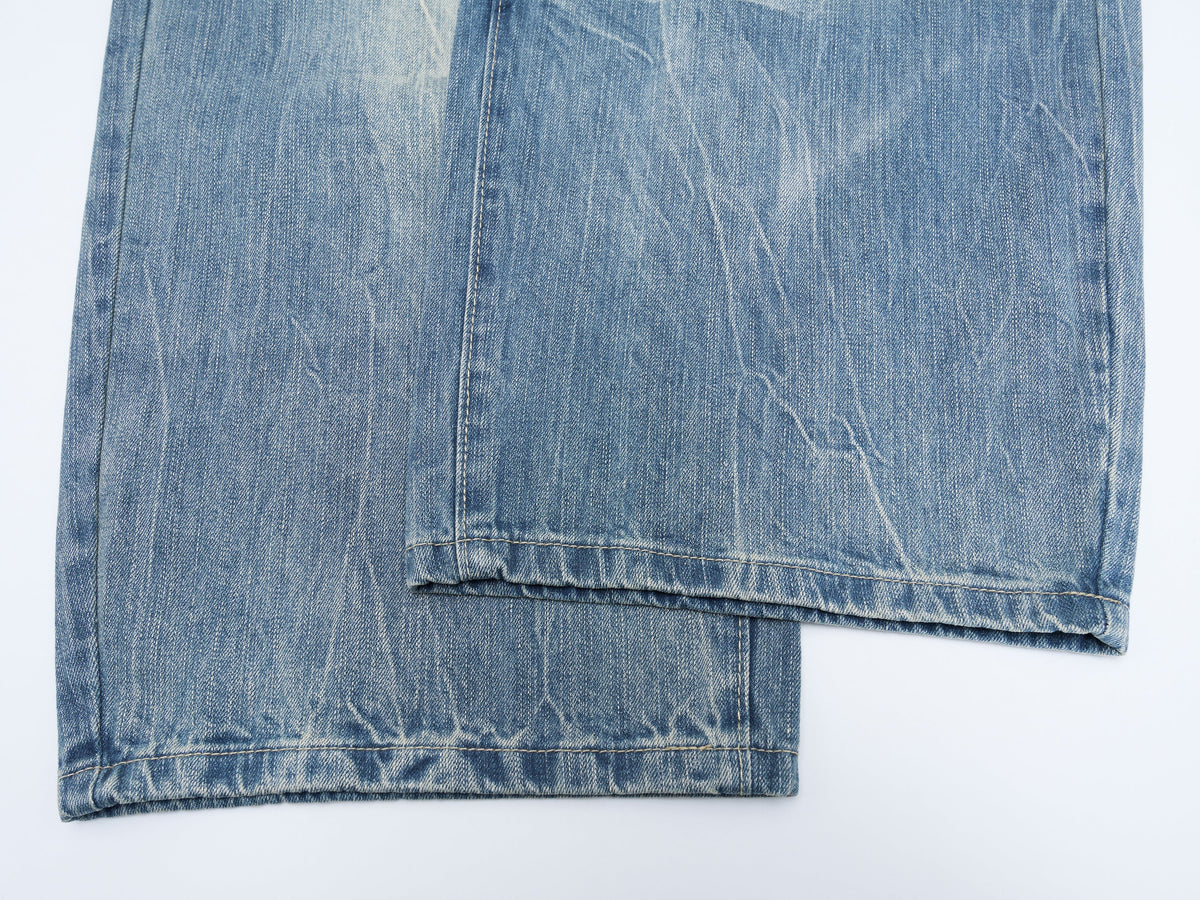 Jean large en denim délavé épais Madxmarx